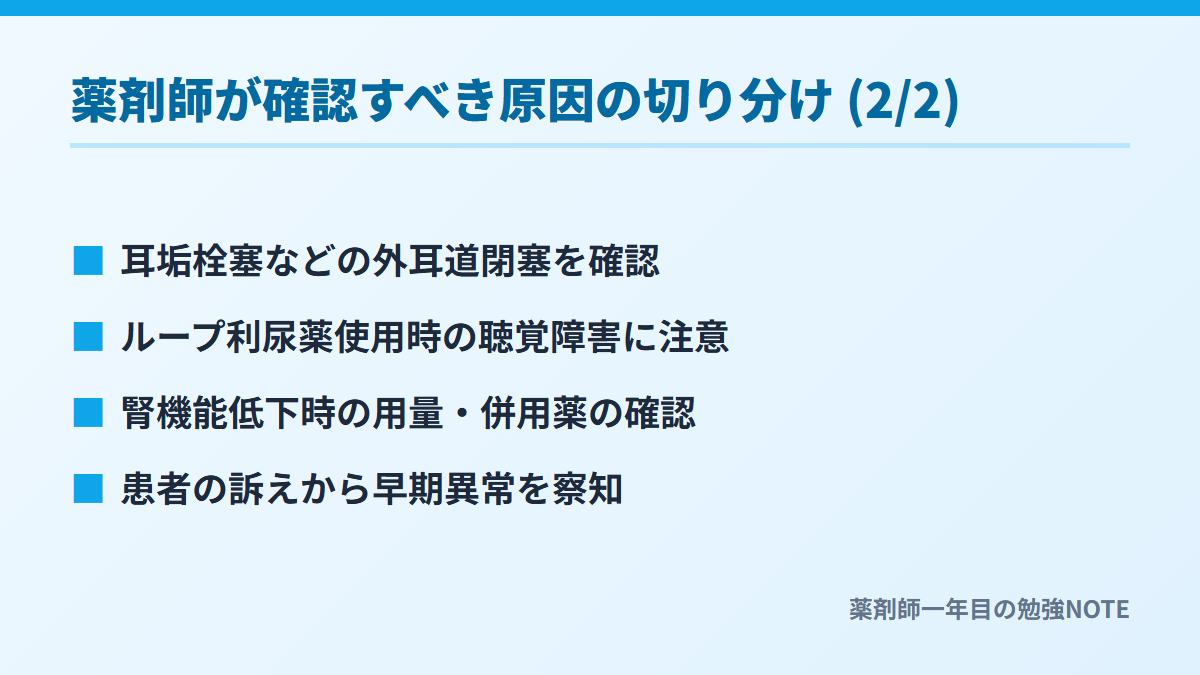 薬剤師が確認すべき原因の切り分け (2/2)