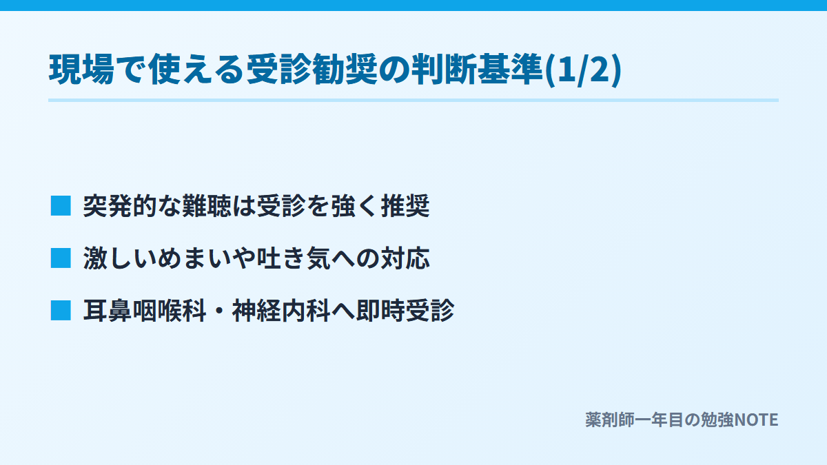 現場で使える受診勧奨の判断基準(1/2)