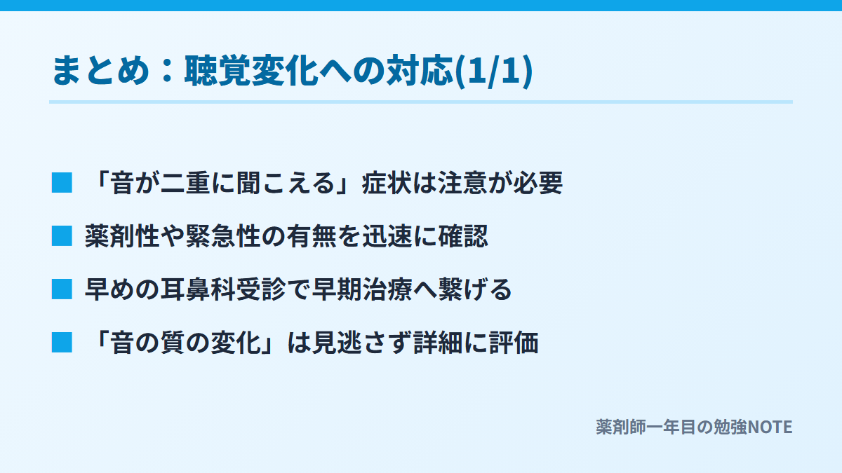 まとめ：聴覚変化への対応(1/1)