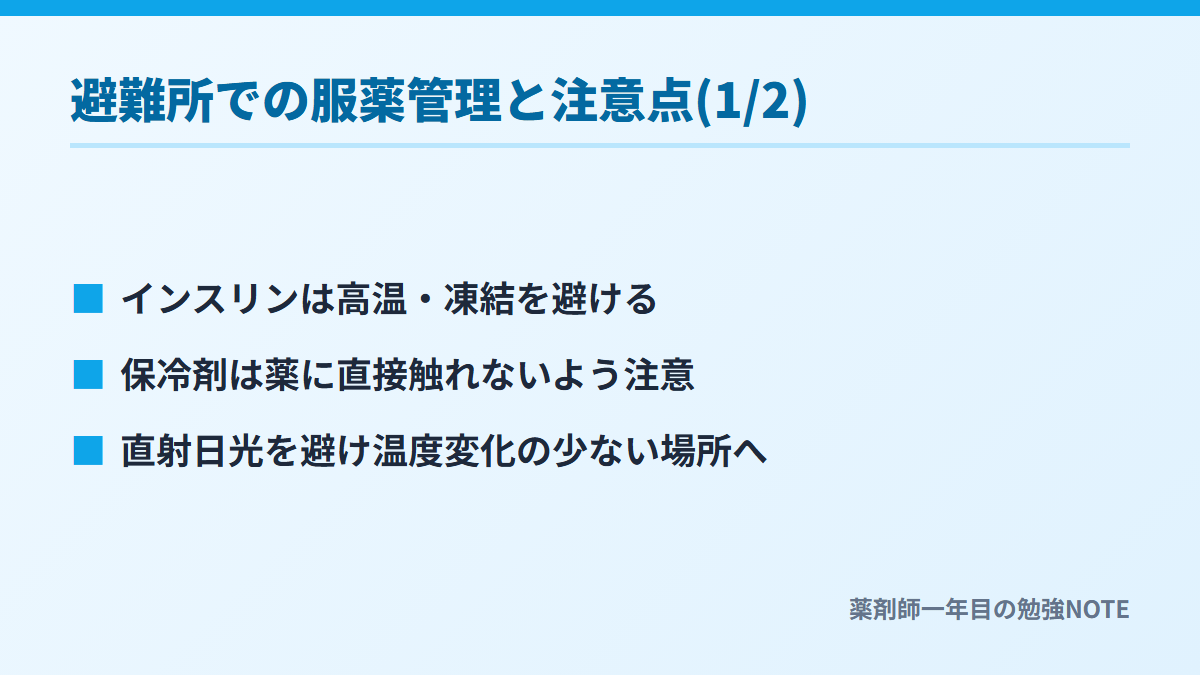 避難所での服薬管理と注意点(1/2)
