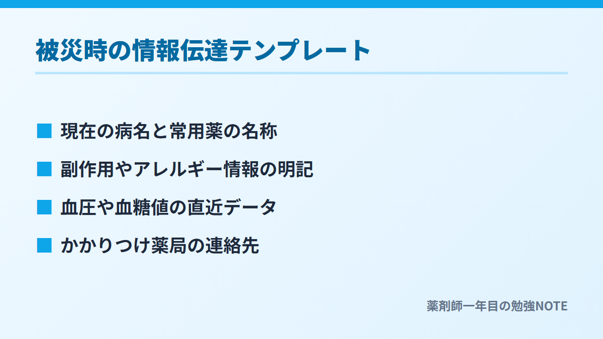 被災時の情報伝達テンプレート
