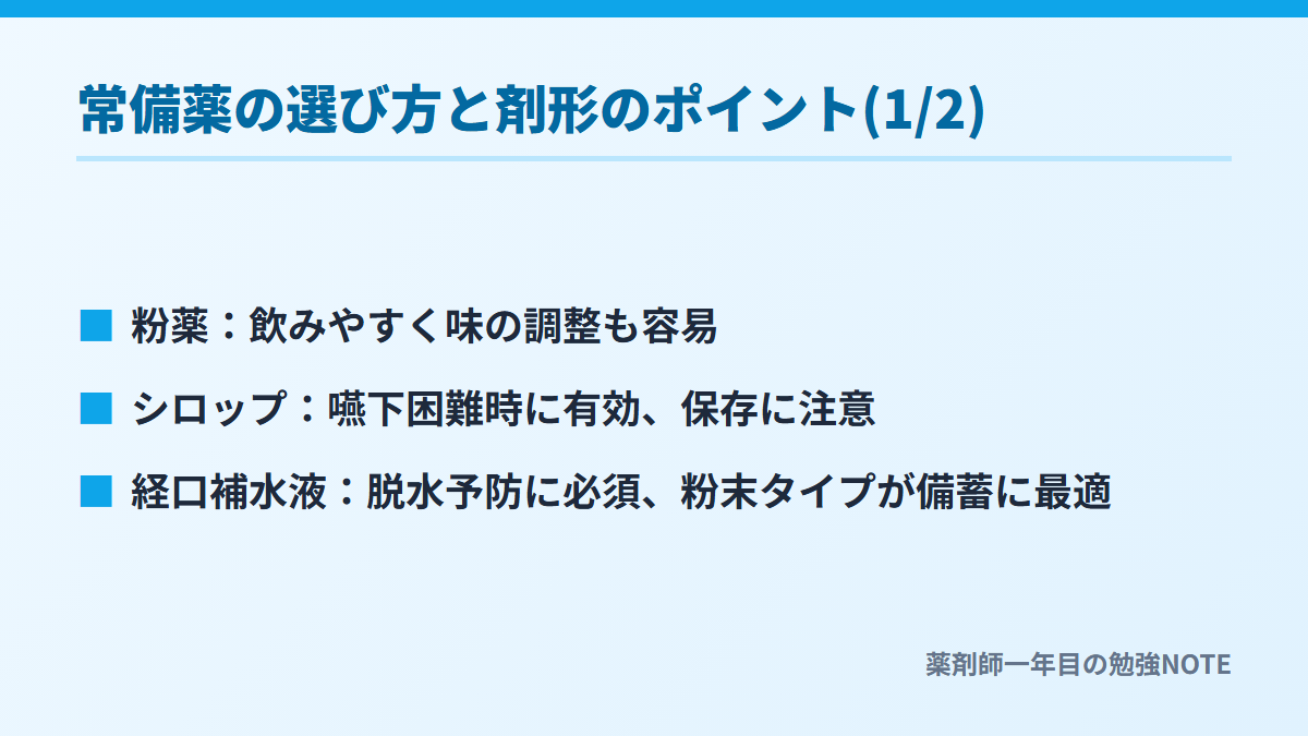 常備薬の選び方と剤形のポイント(1/2)