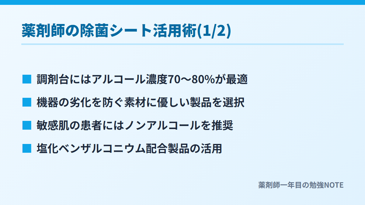 薬剤師の除菌シート活用術(1/2)