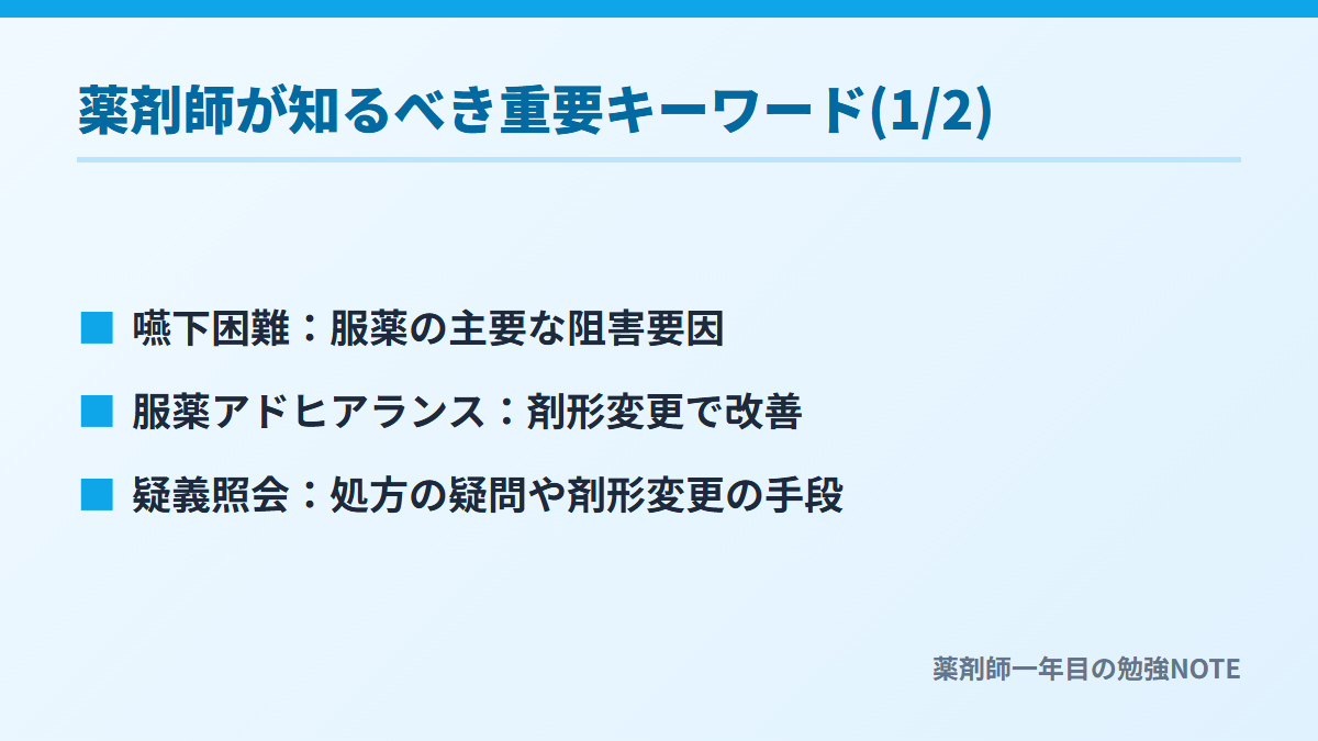 薬剤師が知るべき重要キーワード(1/2)