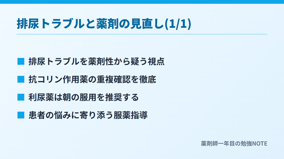 排尿トラブルと薬剤の見直し(1/1)