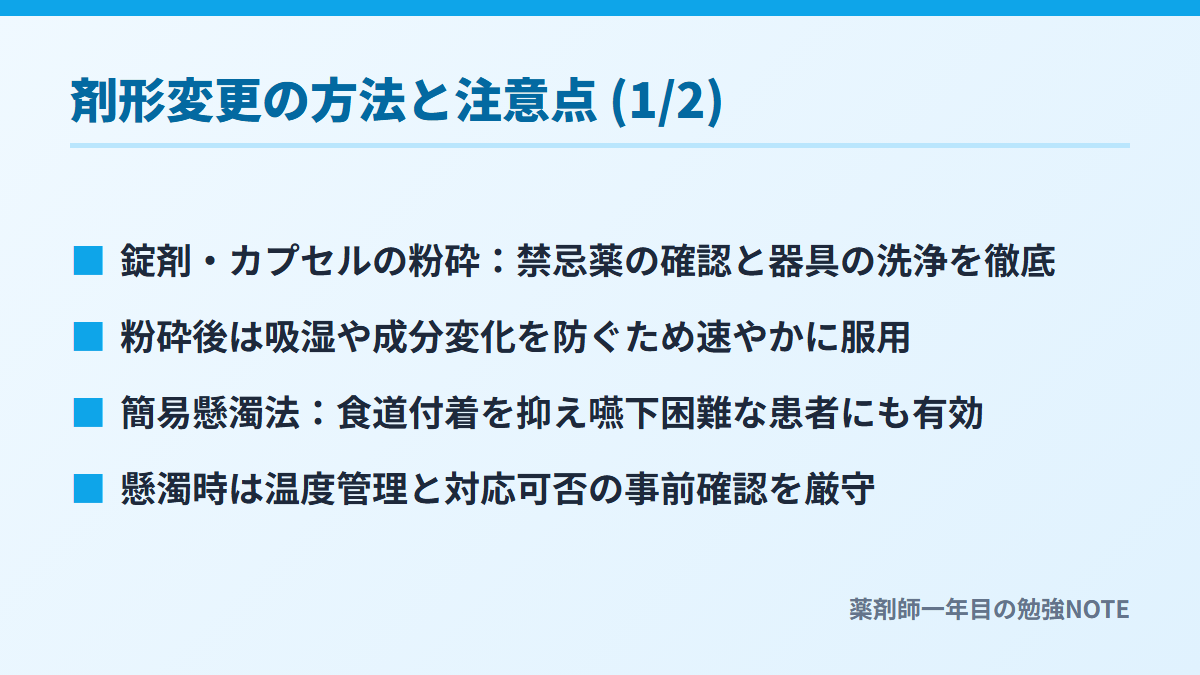 剤形変更の方法と注意点 (1/2)
