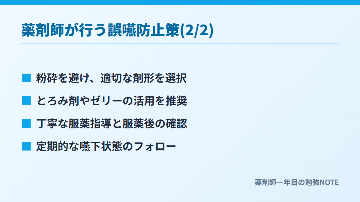 薬剤師が行う誤嚥防止策(2/2)