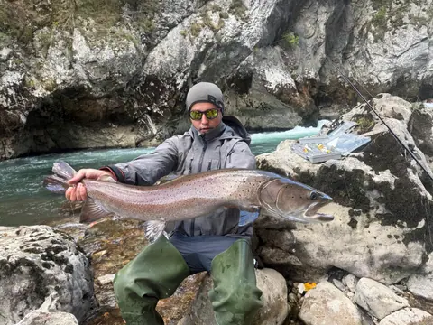 Guest catch during a guided fishing session on the Lim