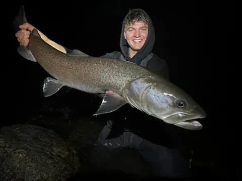 Guest catch during a guided fishing session on the Lim river in Montenegro