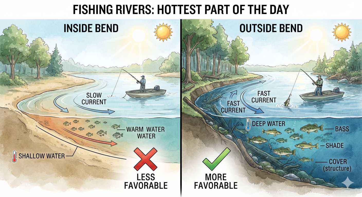 Why fish prefer outside bends