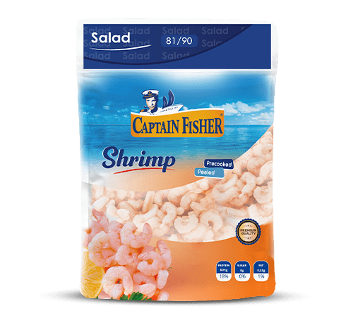 Captain Fisher Cooked Salad PUD Shrimp 81/90 | Salad Cooked Shrimp – Peeled, Tender & Perfect for Cold Dishes