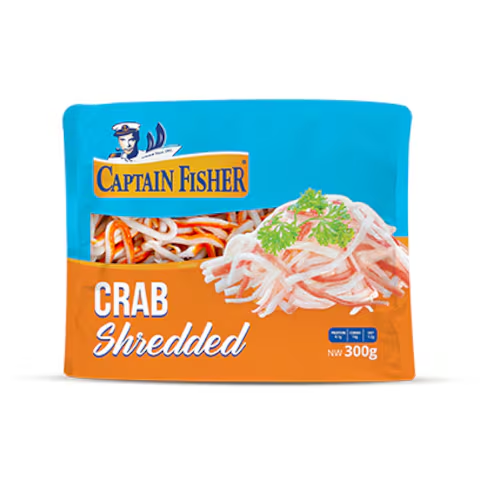 Captain Fisher Crab Shredded Surimi | Shredded Imitation Crab – Perfect for Salads, Sushi & Seafood Mixes