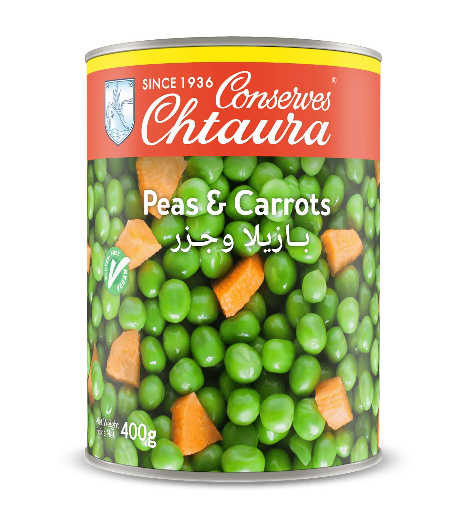 Chtoura Green Peas with Carrots Easy Open 400g | Mixed Vegetables with Carrots