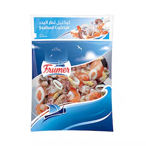 Frumer Seafood Cocktail Mix | Frozen Seafood Mix – Shrimp, Squid & Surimi for Meals