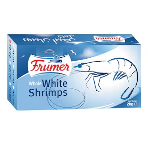 Frumer Whole White Shrimp 60/70 | Whole White Shrimp – Small, Tender & Ready to Cook
