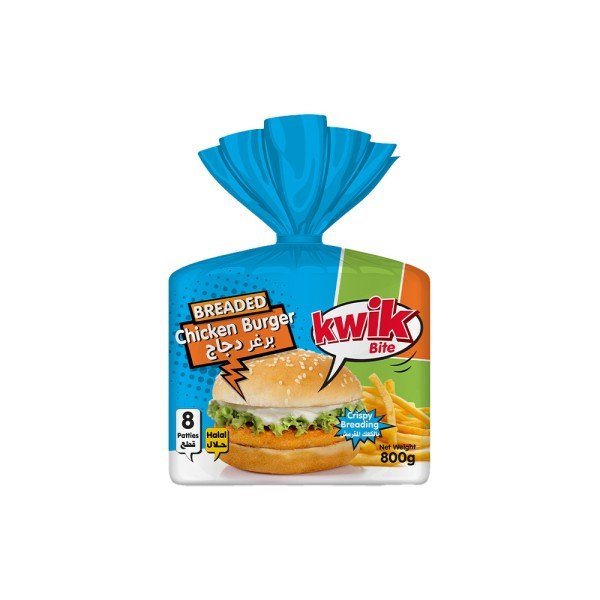 Kwik Bite Breaded Chicken Burger Patties | Chicken Burger Patties – Crispy, Juicy & Easy to Serve