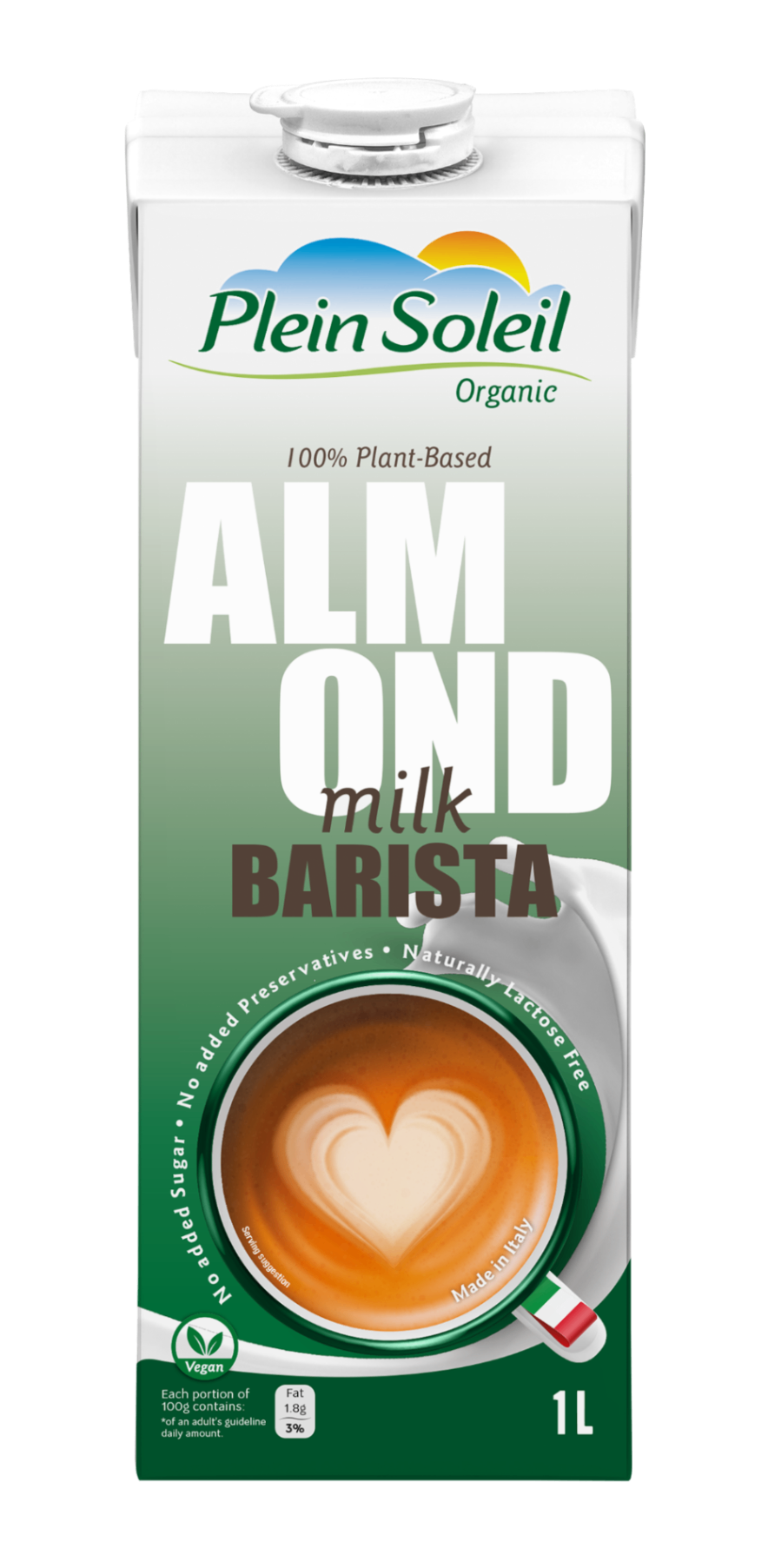 Plein Soleil Almond Barista Milk 1L | Professional Barista Almond Drink