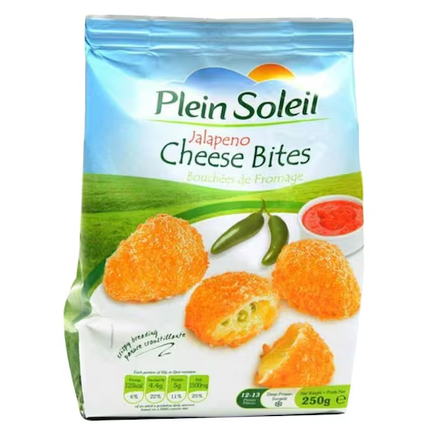 Plein Soleil Jalapeno Cheese Bites 250g | Spicy Breaded Cheese Snacks