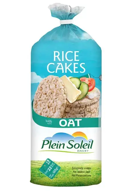 Plein Soleil Oat Rice Cakes 125g | Oat Based Crispy Snack Cakes