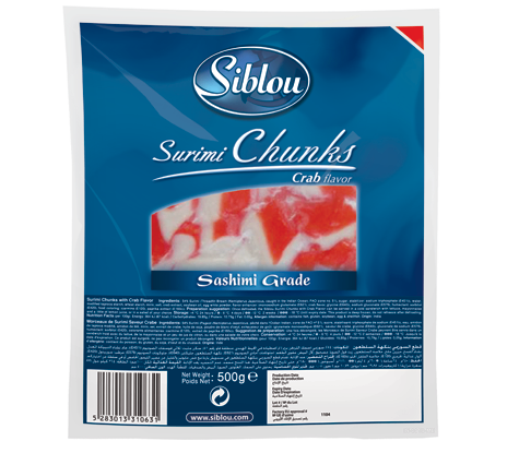 Siblou Crab Flavor Surimi Chunks | Sashimi Grade Surimi Chunks – Sweet, Tender & Ready to Serve
