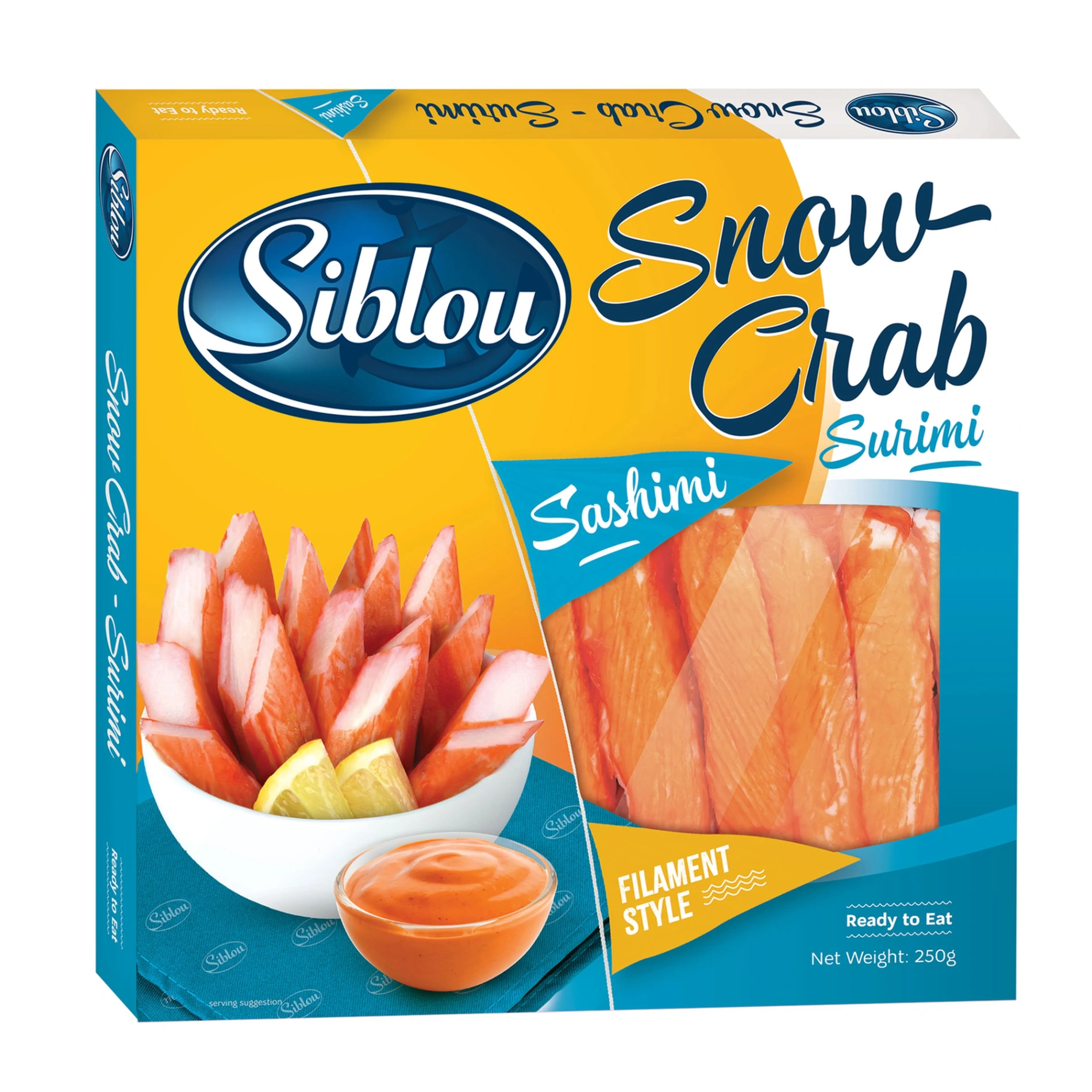 Siblou Snow Crab Sashimi Surimi Sticks | Snow Crab Style Surimi – Sashimi Grade, Sweet & Tender