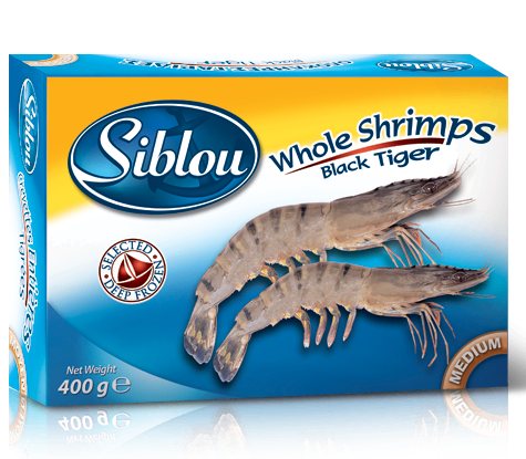 Siblou Whole Black Tiger Shrimp Large | Black Tiger Shrimp – Large, Fresh Frozen & Delicious