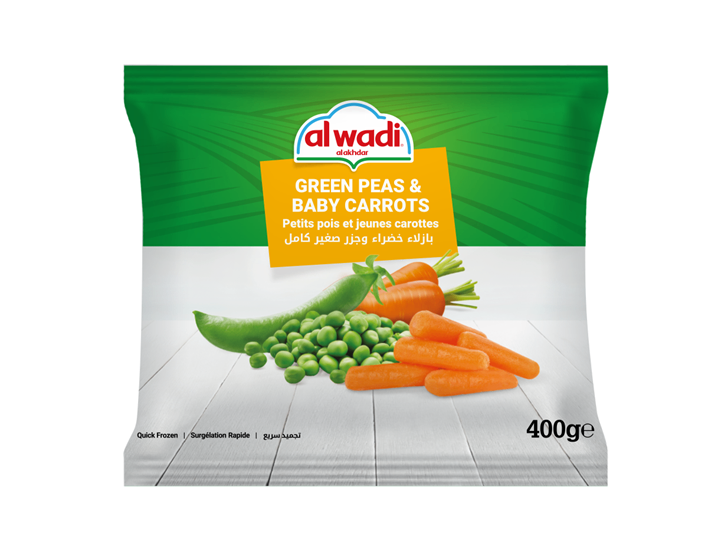 Wadi Frozen Green Peas and Baby Carrots | Frozen Vegetables – Fresh Frozen, Convenient & Ready to Cook