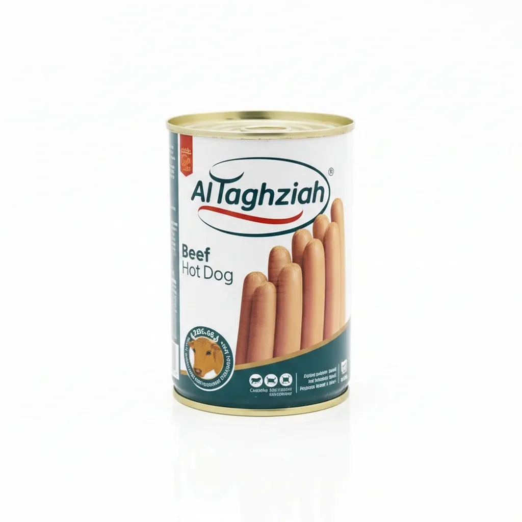 Al Taghziah Canned Beef HotDog 400g – 100% Halal Frankfurters