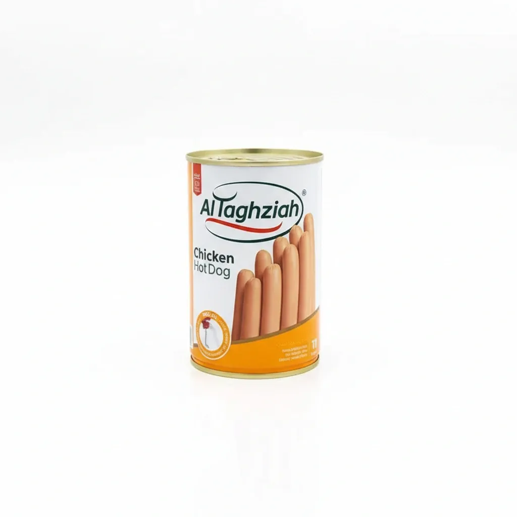 Al Taghziah Canned Chicken HotDog 400g – 100% Halal Frankfurters