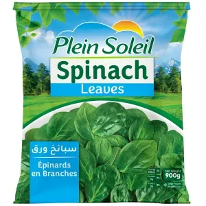 Plein Soleil Spinach Leaves – Premium Flash-Frozen Whole Leaves (400g/900g)