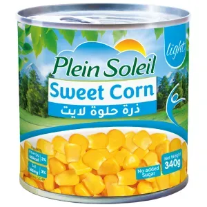 Plein Soleil Sweet Corn Light 340g - No Added Sugar or Salt