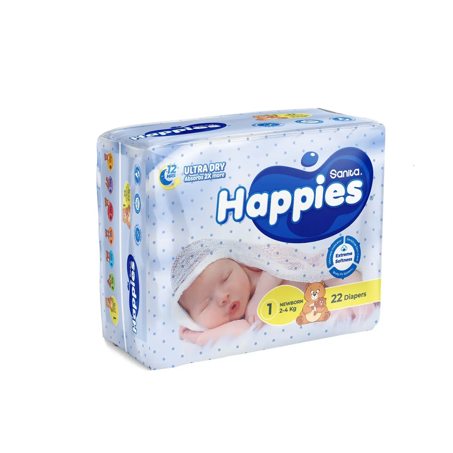 SANITA Happ Premium Regular Baby Diapers | Flexible Baby Diapers