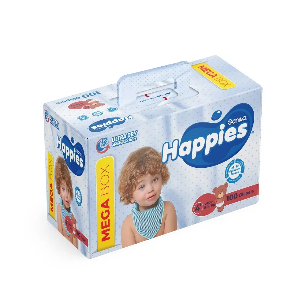 Sanita Happies Mega Pack | Bulk Value Baby Diapers with Leak Protection