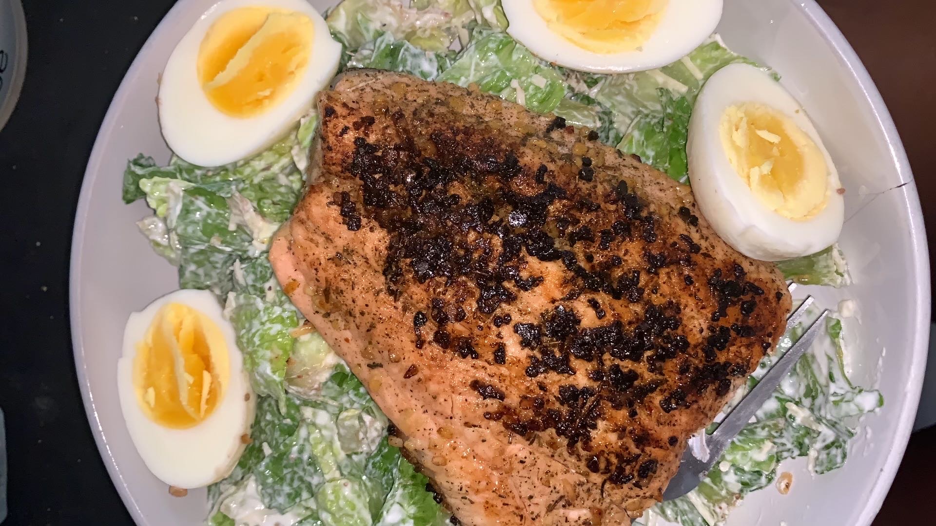 Healthy Salmon Caesar Salad Recipe