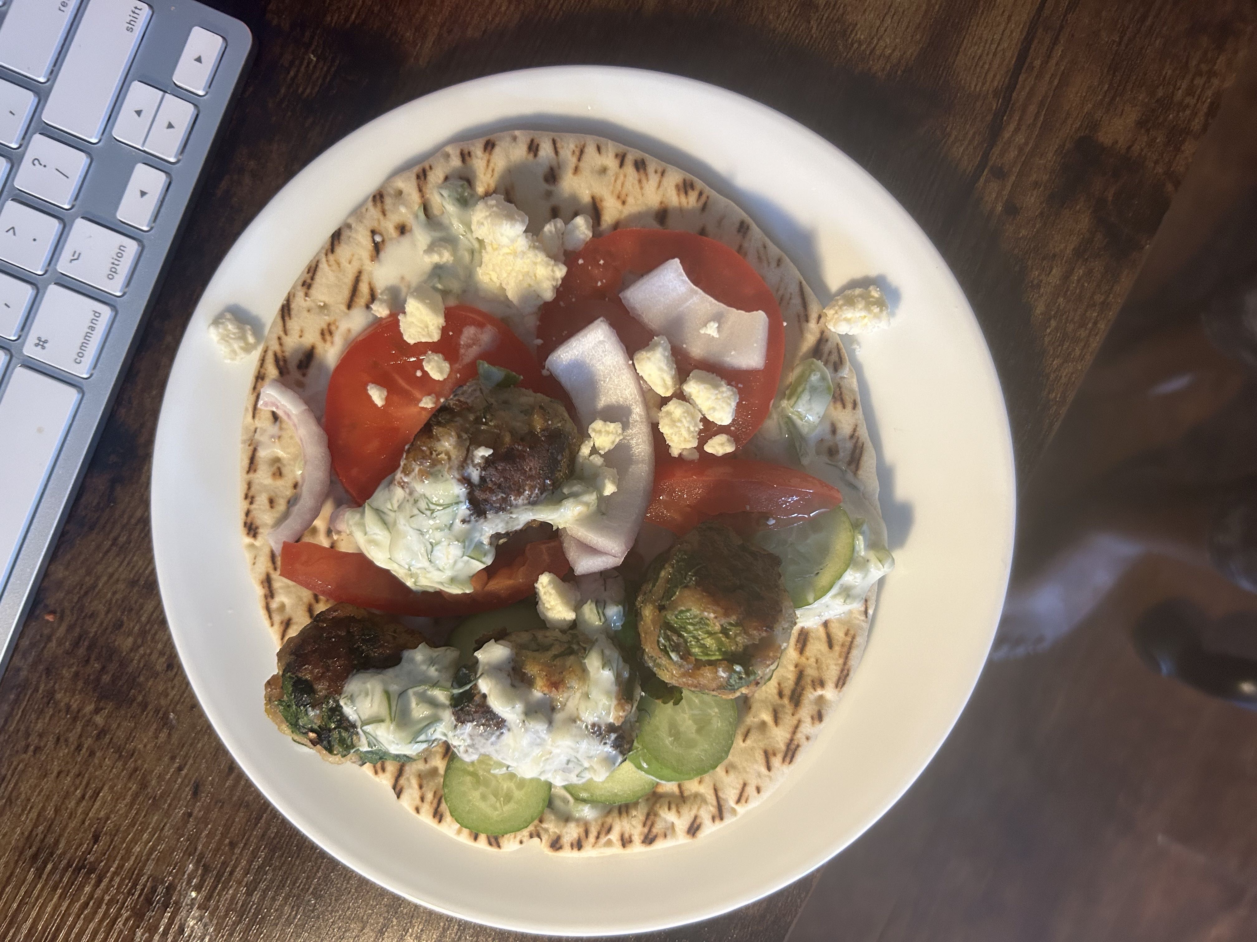 Healthy Chicken Meatball Pita Recipe