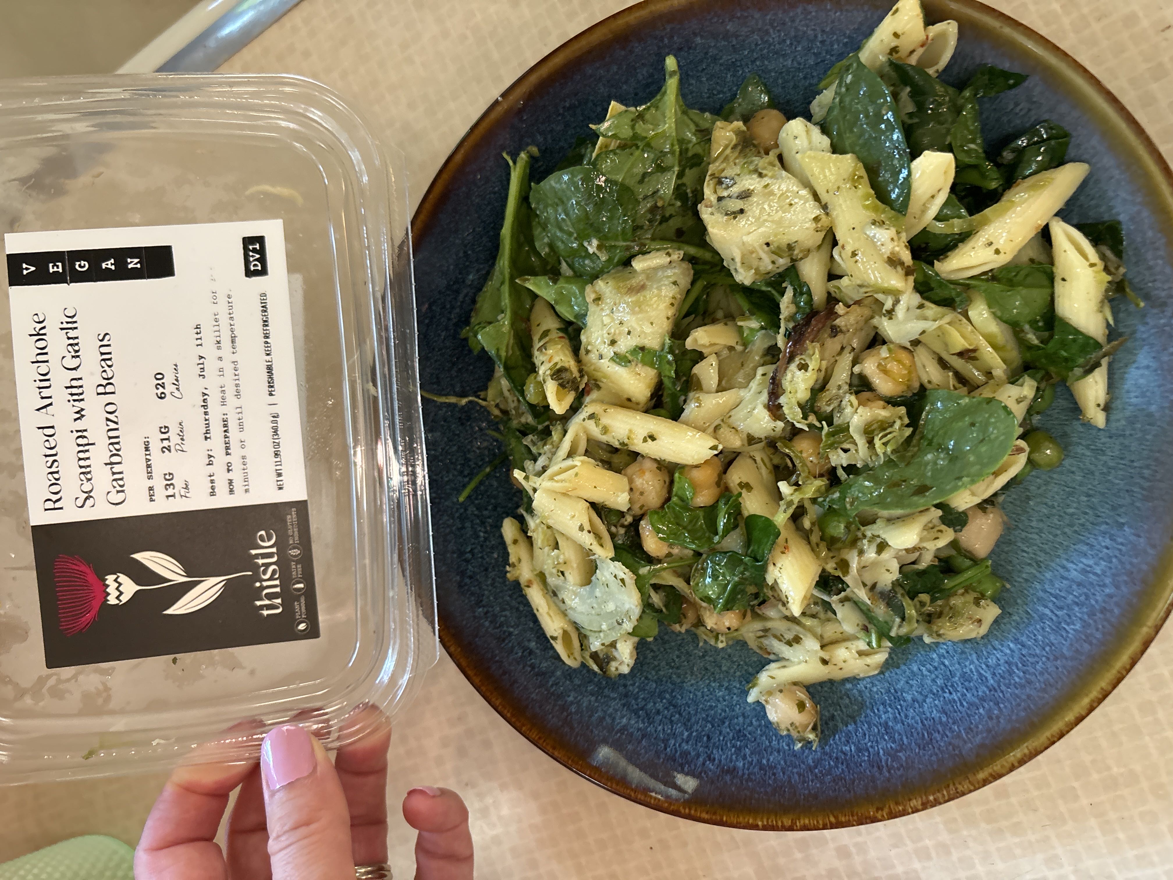 Healthy Whole Wheat Pasta with Spinach and Artichokes Recipe