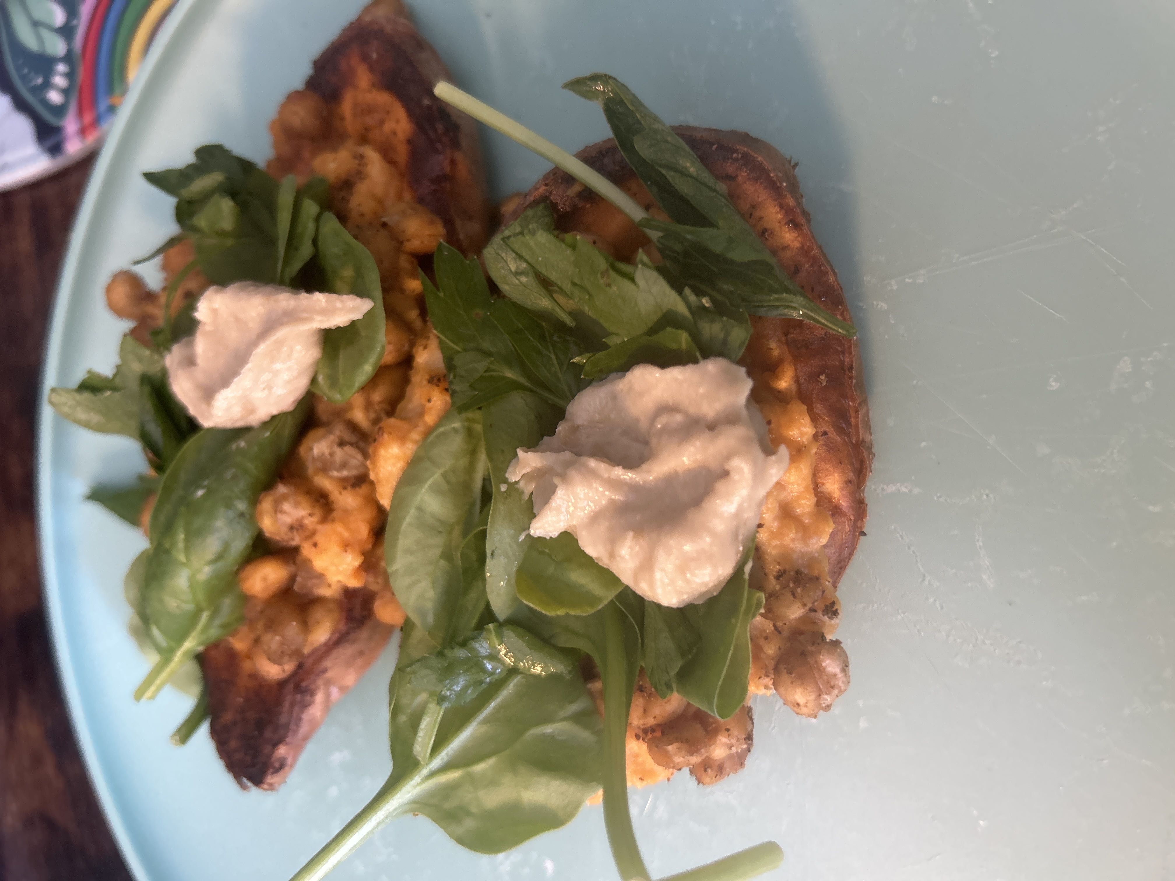 Healthy Chickpea Stuffed Sweet Potatoes Recipe