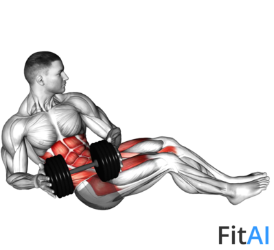 Dumbbell Russian Twist with Legs Floor Off