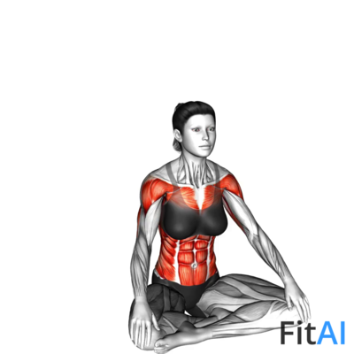 Sitting Diagonal Side Stretch