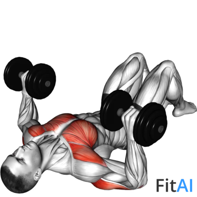 Dumbbell Lying on Floor Chest Press