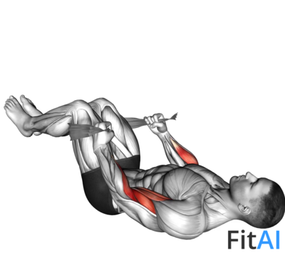 Lying Double Legs Hammer Curl with Towel