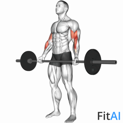 Barbell Standing Wide-grip Curl