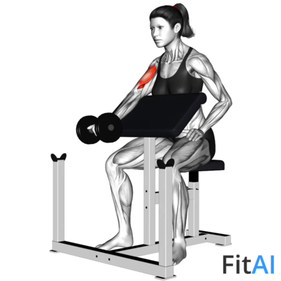 Dumbbell One Arm Preacher Curl
