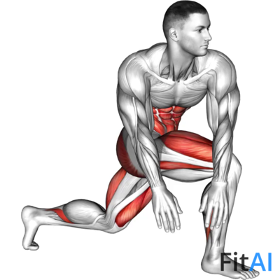 Crossover Kneeling Hip Flexor Stretch