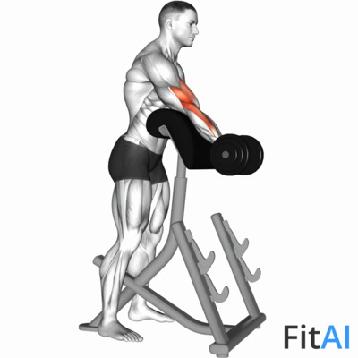 Dumbbell Standing Preacher Curl