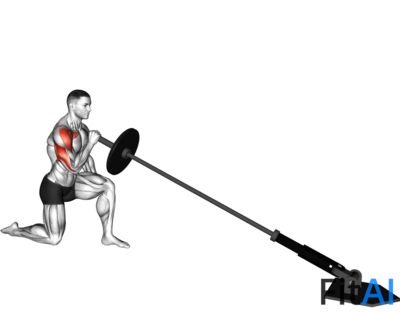 Landmine Kneeling One Arm Shoulder Press