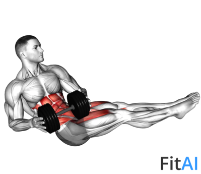 Dumbbell Straight Leg Russian Twist