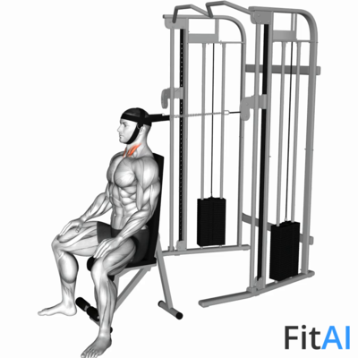 Cable Seated Neck Flexion (Head harness)