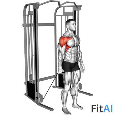 Cable One Arm Neutral-Grip Front Raise