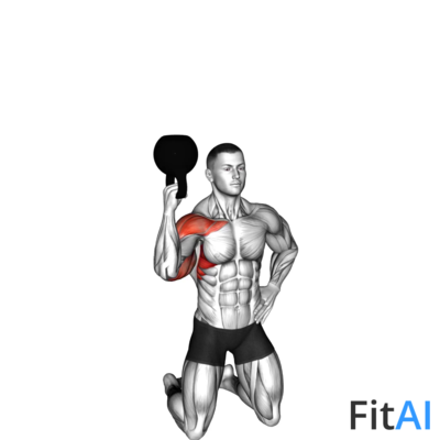 Kettlebell Kneeling One Arm Bottoms-up Press